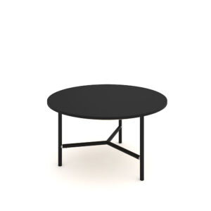 mira round black coffee table